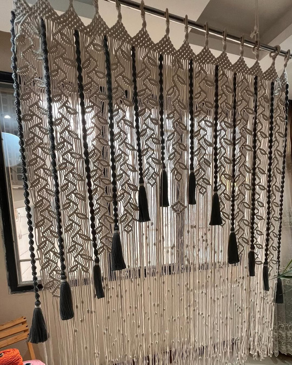 پرده مکرومه زیبا