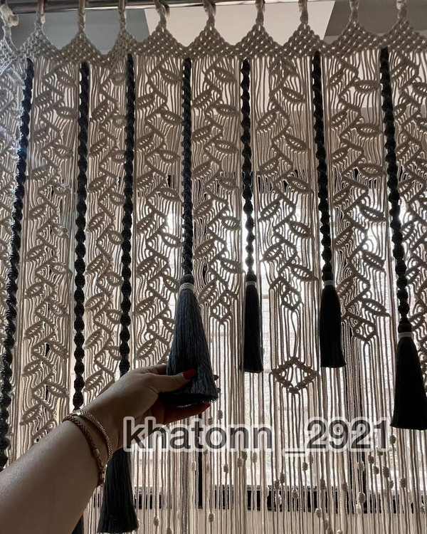 قشنگترین پرده مکرومه