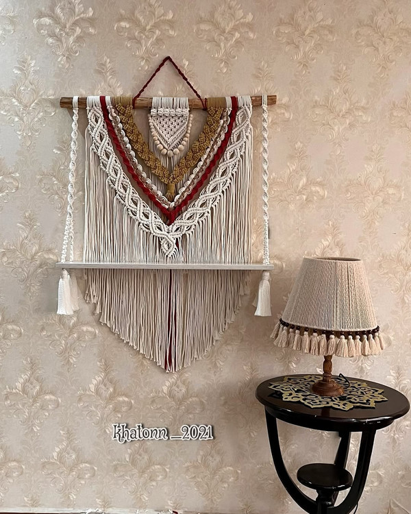 شلف رنگی مکرومه