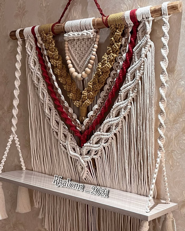 شلف مکرومه رنگی و شیک