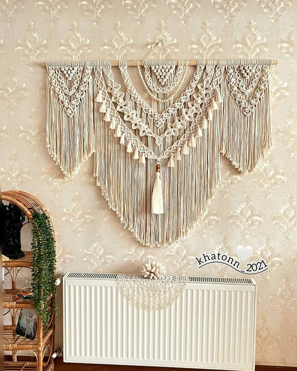 دیوارکوب مکرومه بزرگ