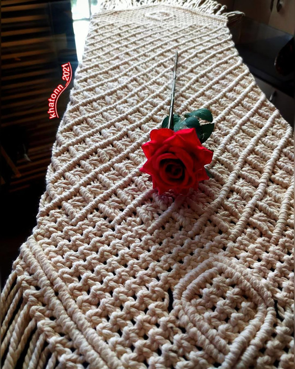 رانر مکرومه بافی طرح خشتی