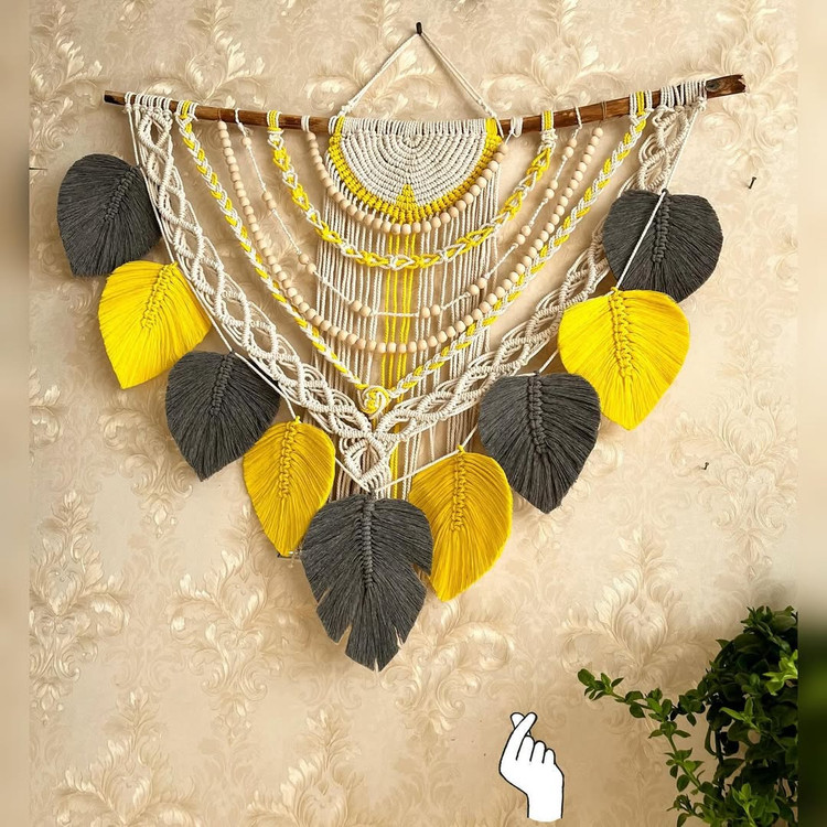 دیوارکوب مکرومه برگ