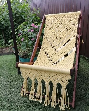 صندلی مکرومه بافی راک