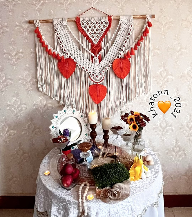 دیوارکوب زیبای مکرومه