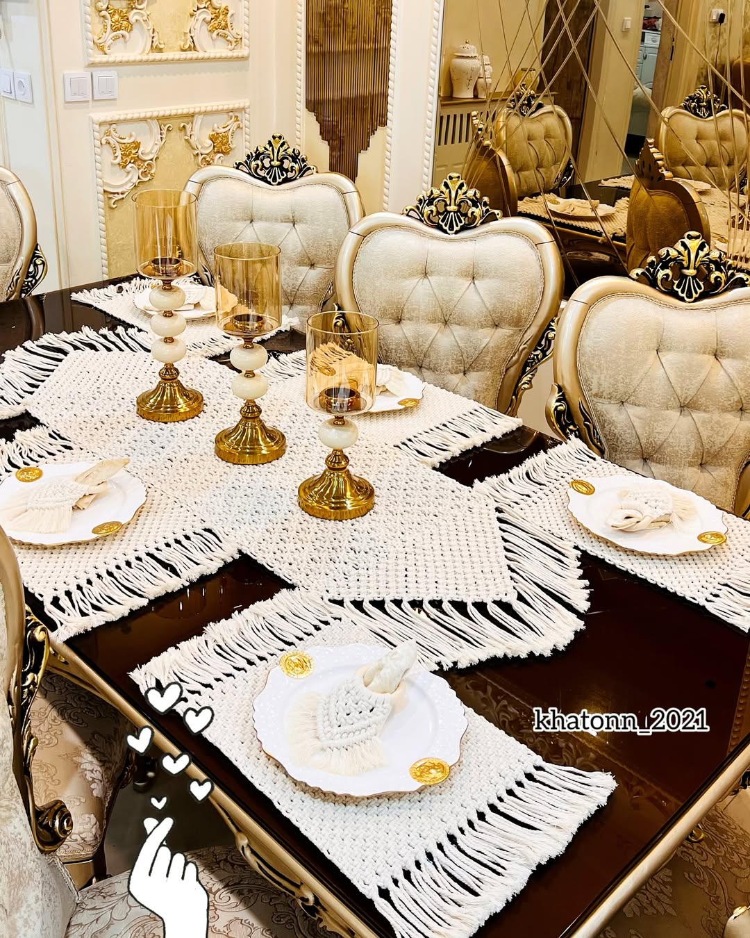 رانر وسط و شش عدد زیر بشقابی