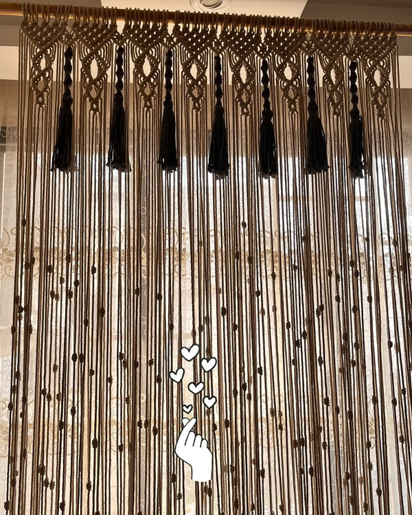 پرده مکرومه بافی