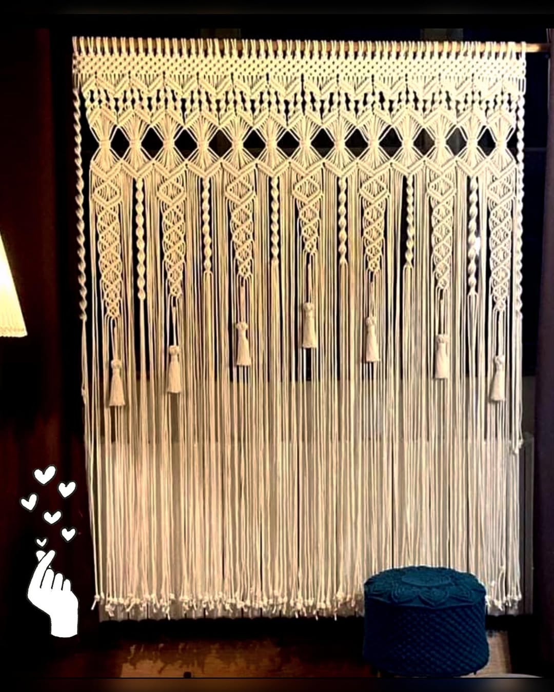 پرده زیبای مکرومه بافی