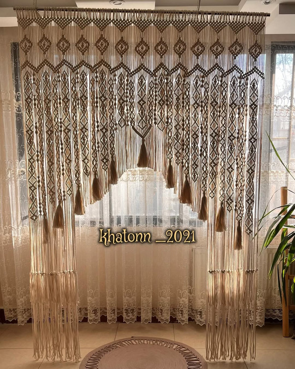 زیباترین پرده مکرومه