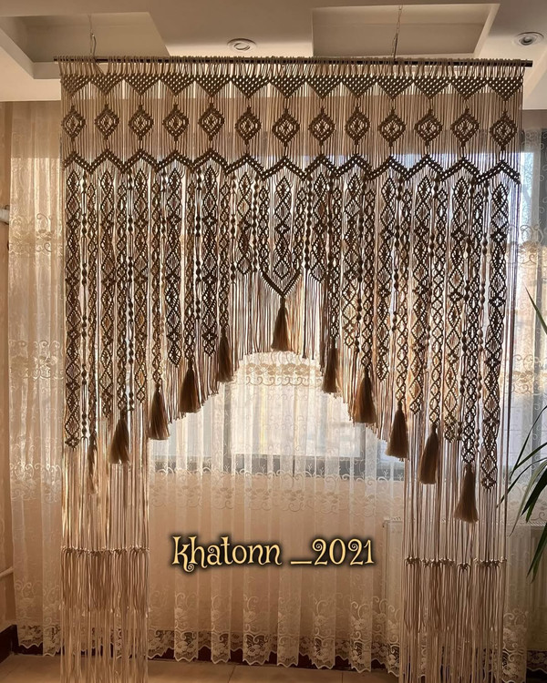 پر کار ترین پرده مکرومه