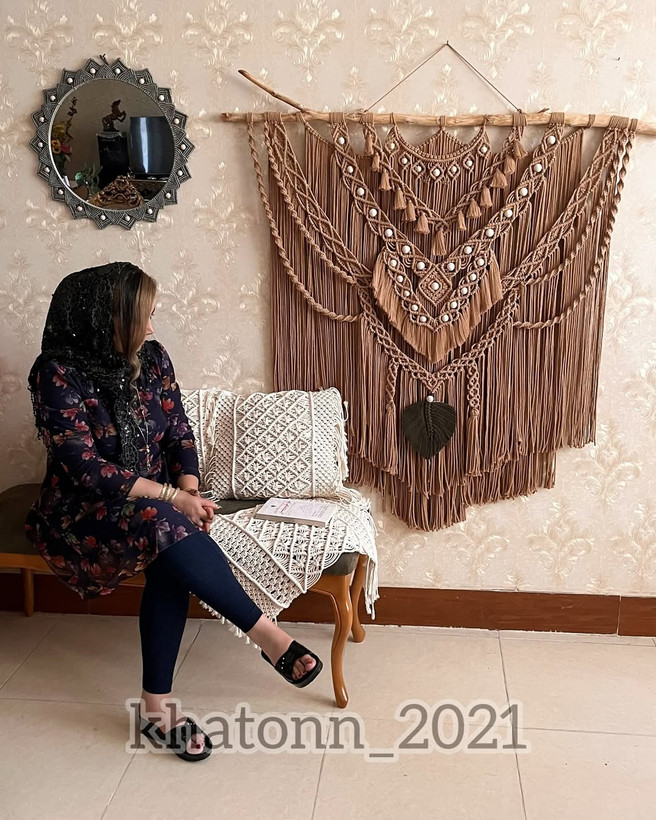 قشنگترین دیوارکوب مکرومه
