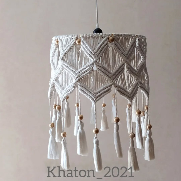 لوستر مکرومه پر بافت