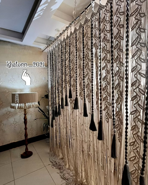 زیباترین طرح پرده مکرومه