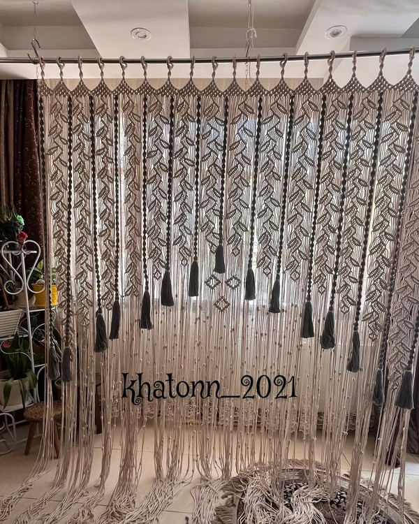 زیباترین پرده مکرومه