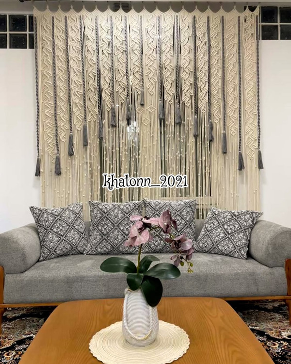 پرده مکرومه بافی بروز و شیک