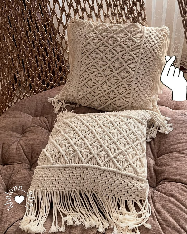 کوسن مکرومه بافی