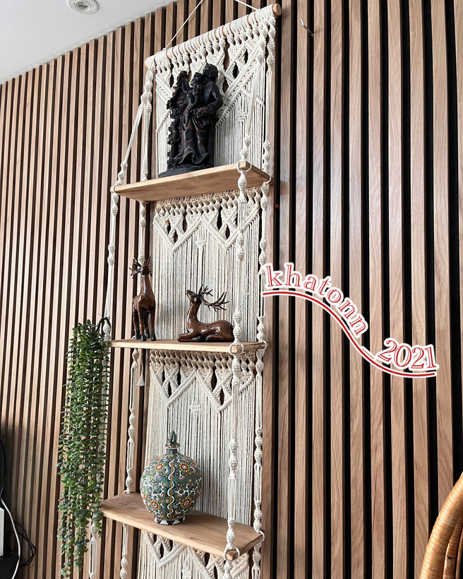 شلف مکرومه بافی موج چهاررطبقه خاتون ۲۰۲۱ طرح موج۵۰*۲۲۰