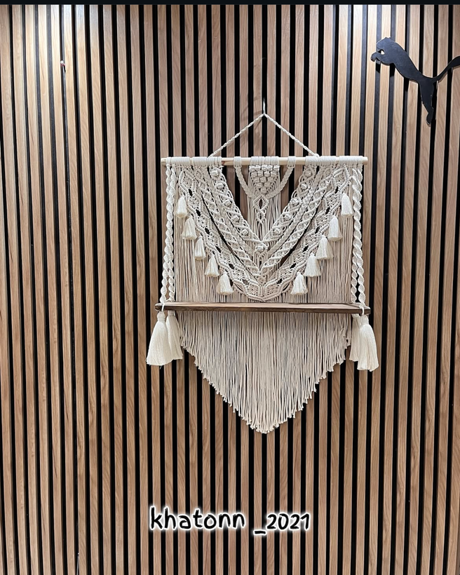 شلف مکرومه بافی خاتون۲۰۲۱طرح طناز