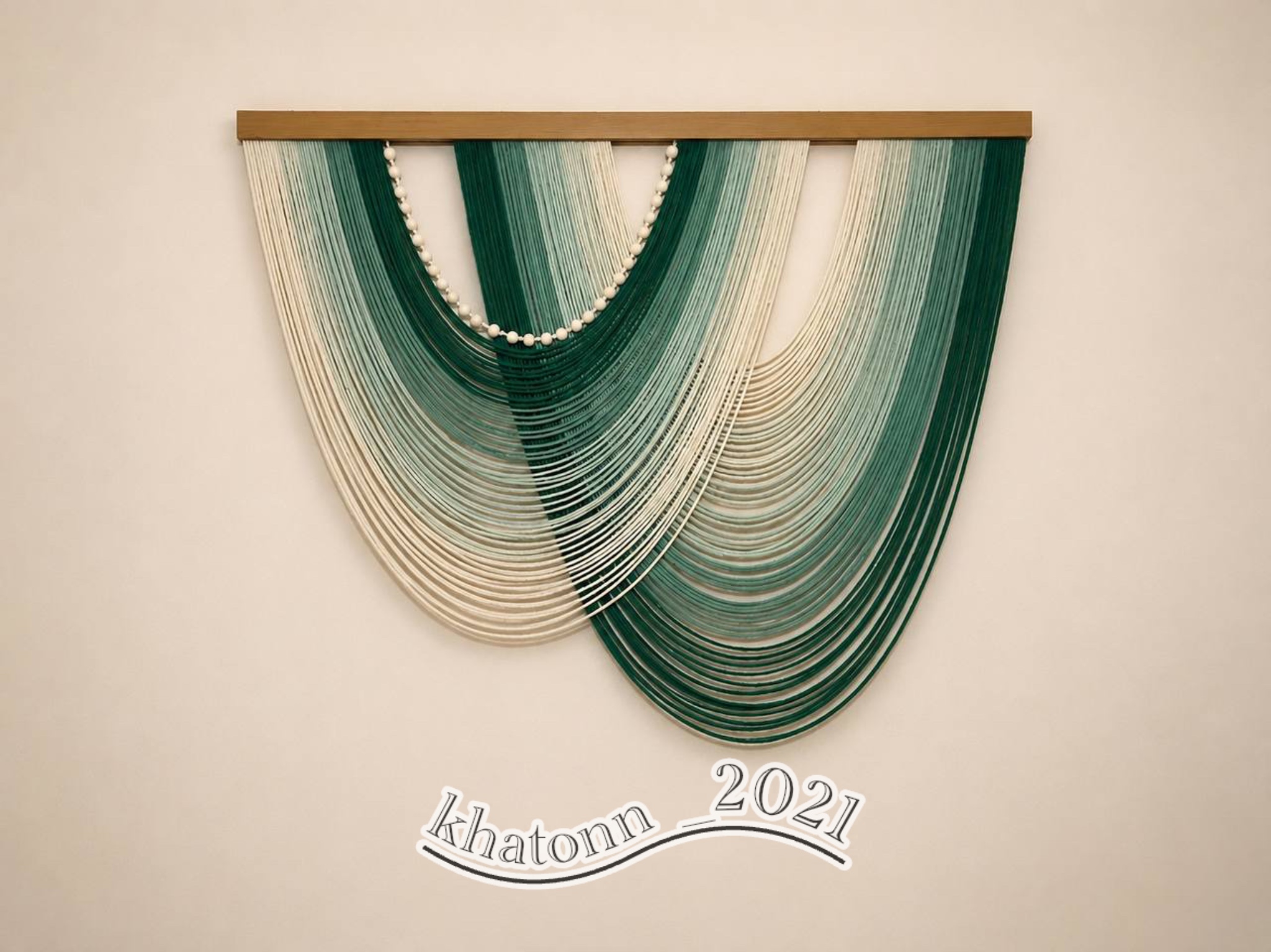 بومریس مکرومه دوحلالی رنگ سبز