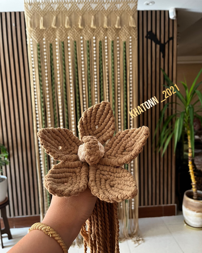 هولدر پرده مکرومه بافی گل