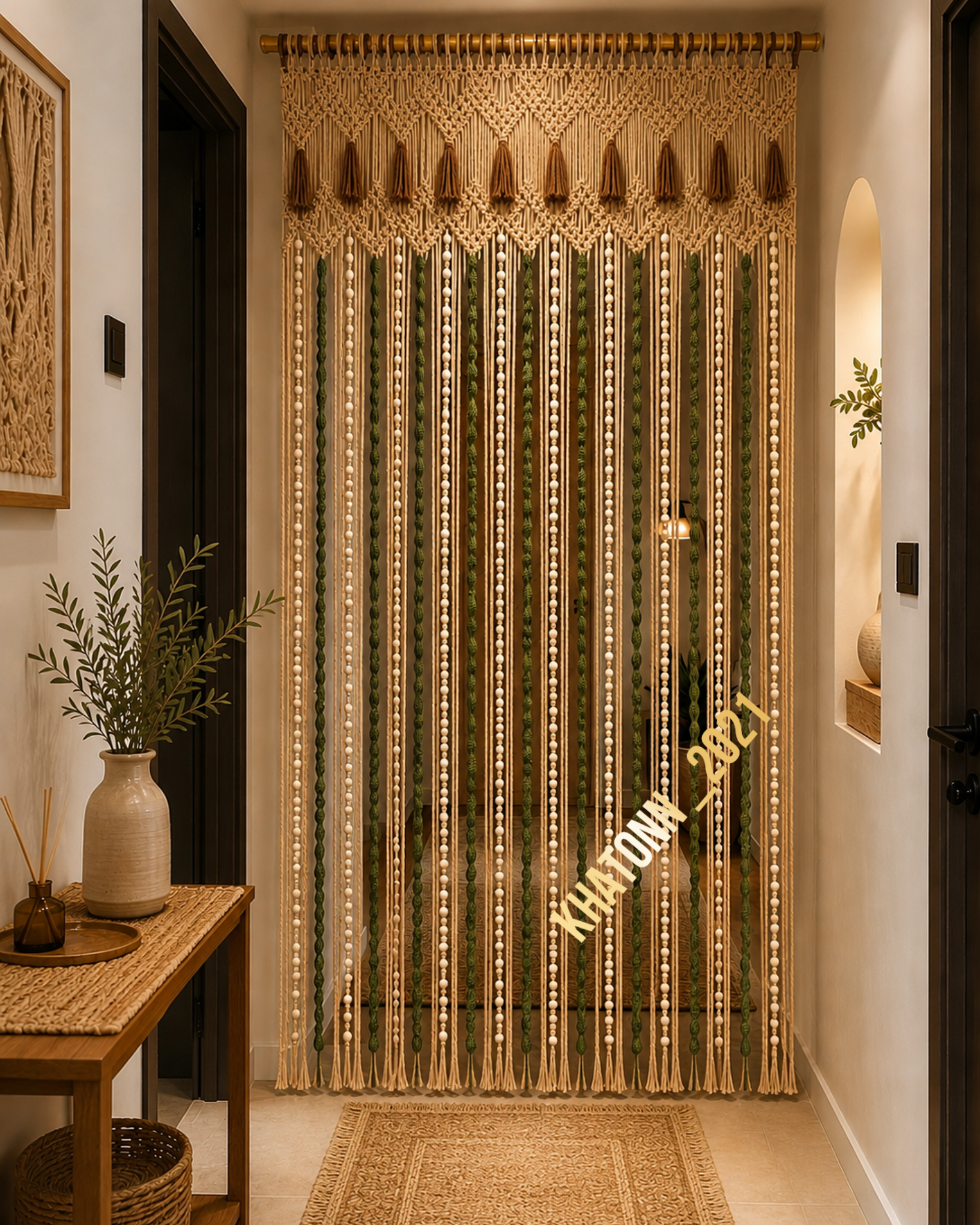 پرده مکرومه بافی راهرو