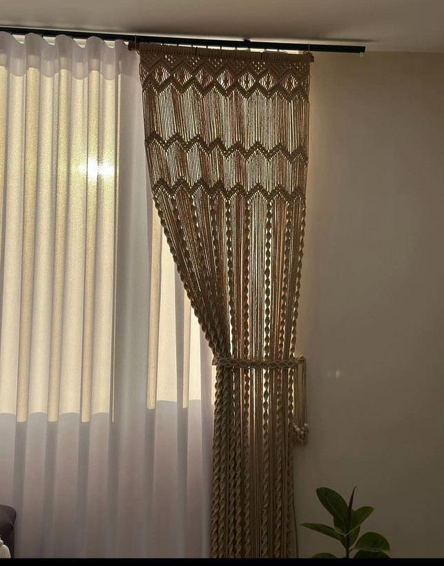 پنل مکرومه از پرده مکرومه بافی